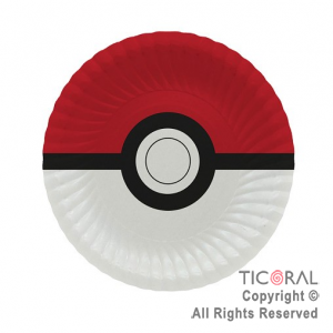 POKEMON PLATO CHICO REDONDO X 8 UNIDADES